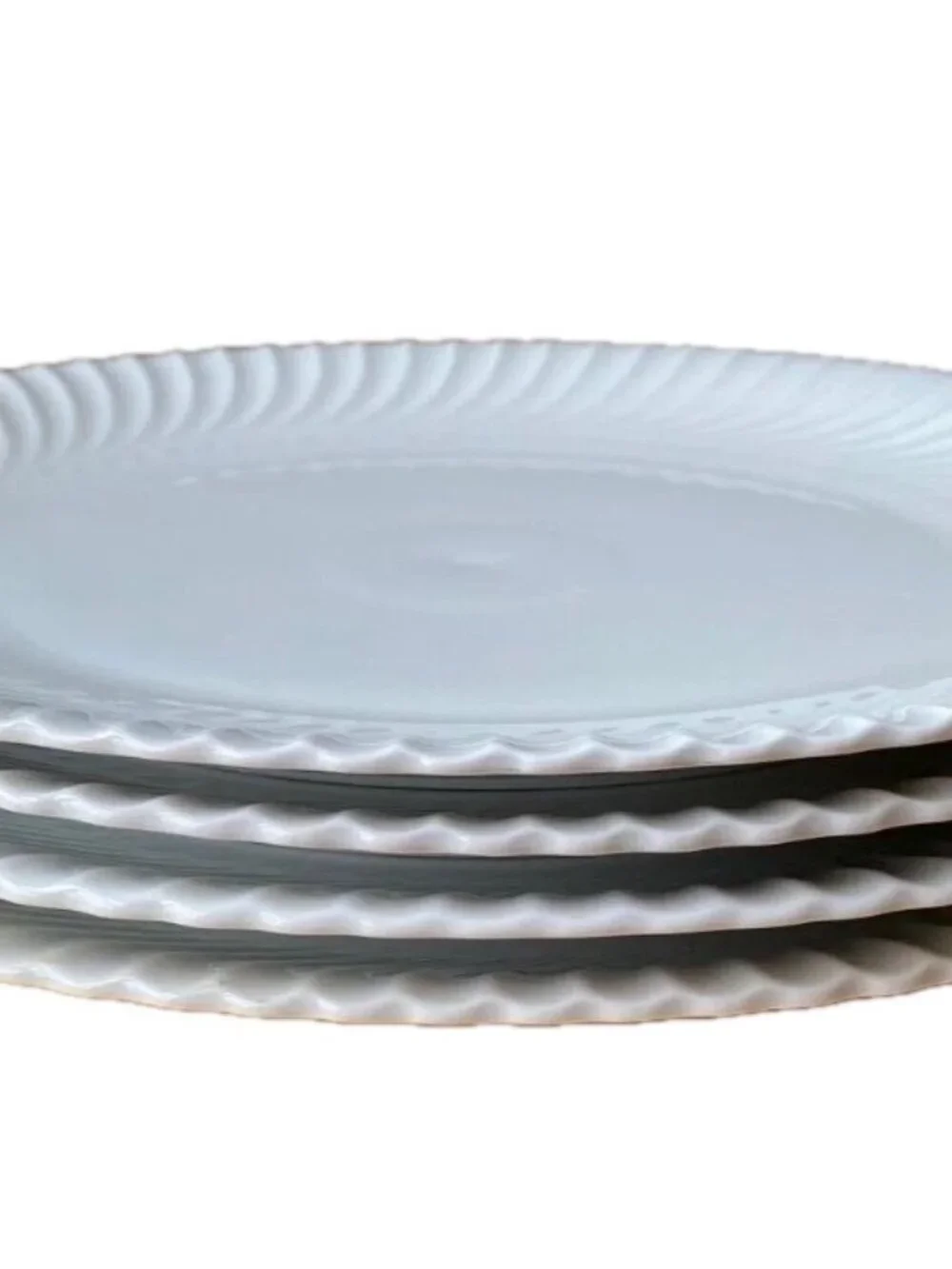 AK Kaiser Germany 13pc China Nicole Plates 4 dinner 4 bread 5 salad White Swirl